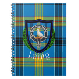 Laing skotska klan tartan och vapensköld anteckningsbok