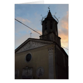 Laino Borgo Church Sunset Hälsningskort