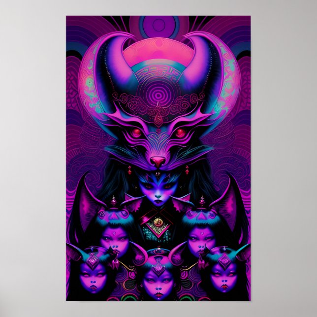 Lair of the New Fladdermus Girls Goth Halloween Poster (Framsidan)