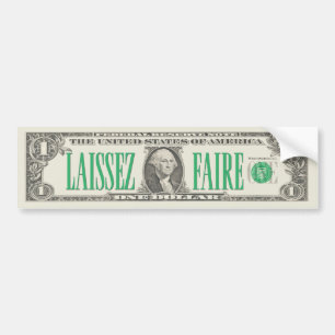 Laissez-faire Dollarsedel Bumperdekal Bildekal