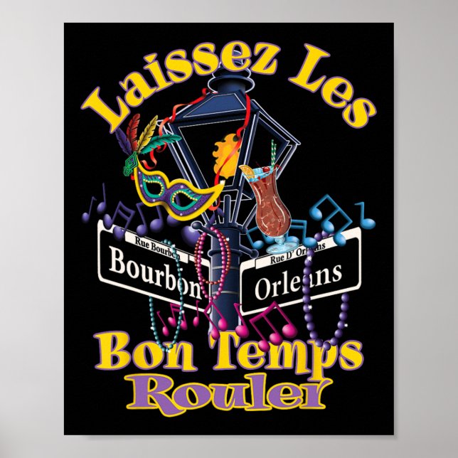 Laissez Les Bon Temps Rouler Mardi Gras 2025 Nola Poster (Framsidan)