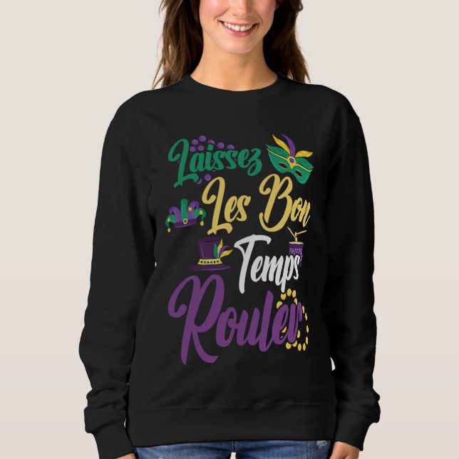 Laissez Les Bon Temps Rouler Mardi Gras Beads T Shirt (Framsida)