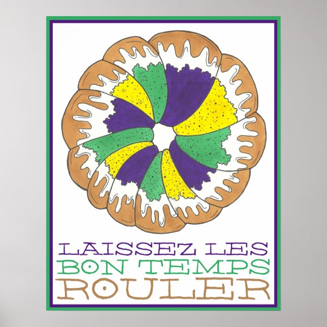 Laissez Les Bon Temps Rouler Mardi Gras Kung Cake Poster (Framsidan)