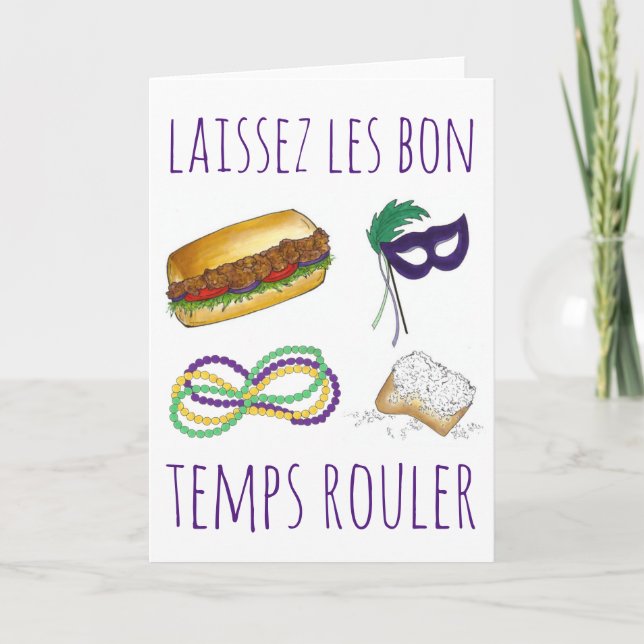 Laissez Les Bon Temps Rouler Mardi Gras NOLA Kort (Framsida)
