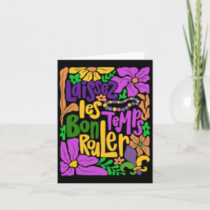 Laissez Les Bon Temps Rouler Mardi Gras Pärlor Boh Kort