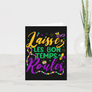 Laissez Les Bon Temps Rouler Mardi Gras Pärlor Fle Kort