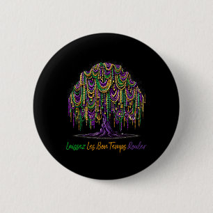 Laissez Les Bon Temps Rouler Mardi Gras Träd Pärlo Knapp