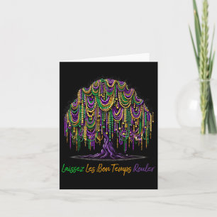 Laissez Les Bon Temps Rouler Mardi Gras Träd Pärlo Kort