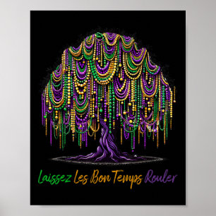 Laissez Les Bon Temps Rouler Mardi Gras Träd Pärlo Poster