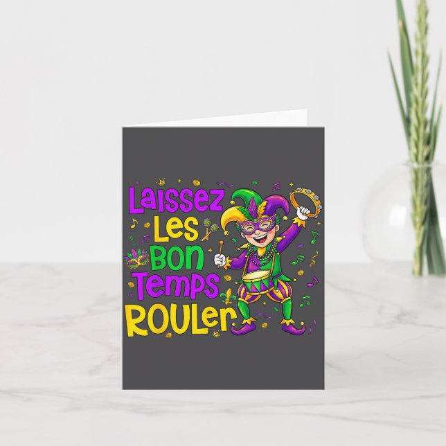 Laissez Les Bon Temps Rouler Matching Mardi Gras P Kort (Framsida)