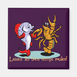 Laissez les bons temps rouler! Kräftor Mardi Gras Magnet