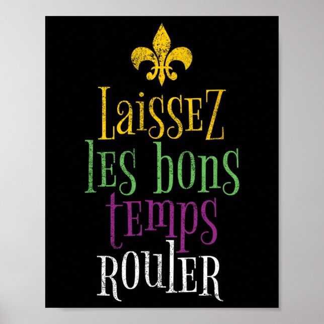 Laissez Les Bons Temps Rouler Mardi Gras Funny Poster (Framsidan)