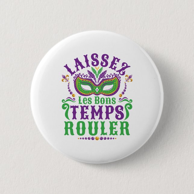 Laissez Les Bons Temps Rouler Mardi Gras Knapp (Framsida)