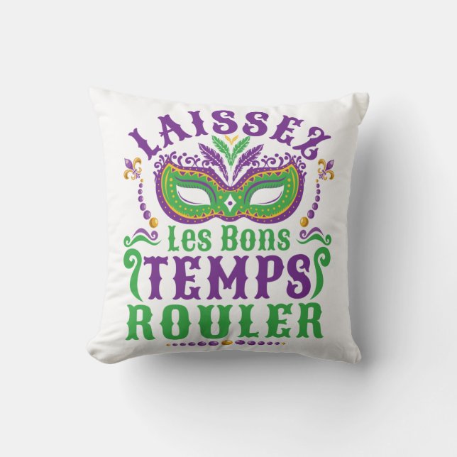 Laissez Les Bons Temps Rouler Mardi Gras Kudde (Framsida)
