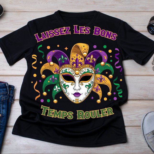 Laissez Les Bons Temps Rouler Mardi Gras Mask T Shirt (Laissez Les Bons Temps Rouler Mardi Gras Mask T-Shirt)