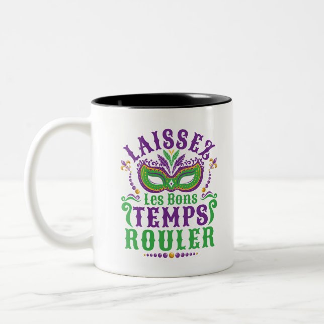 Laissez Les Bons Temps Rouler Mardi Gras Två-Tonad Mugg (Vänster)