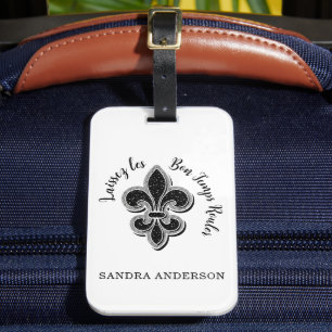 Laissez Mardi Gras Fleur De Lis Anpassningsbar Bagagebricka