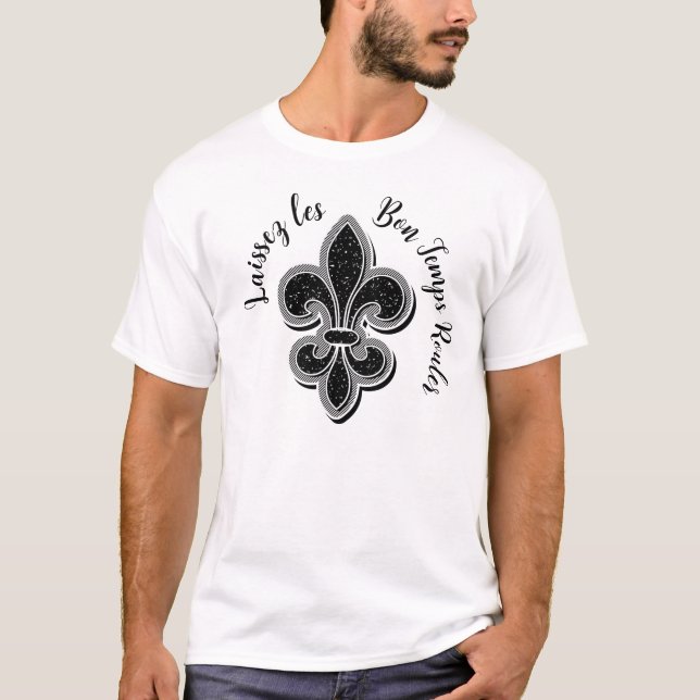Laissez Mardi Gras Fleur De Lis T-Shirt (Framsida)