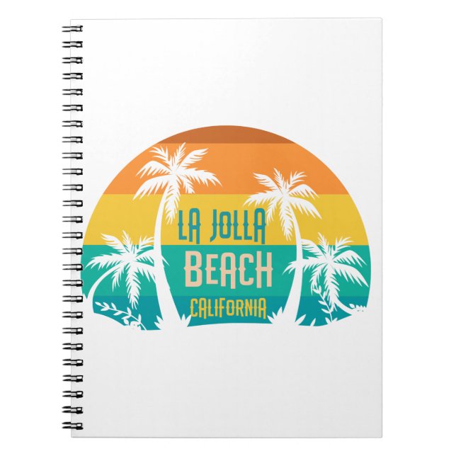 LaJolla Beach Retro Anteckningsbok (Framsidan)
