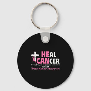 Läka Cancer Kristna Tro På Gud Bröstcancer Medvete Nyckelring