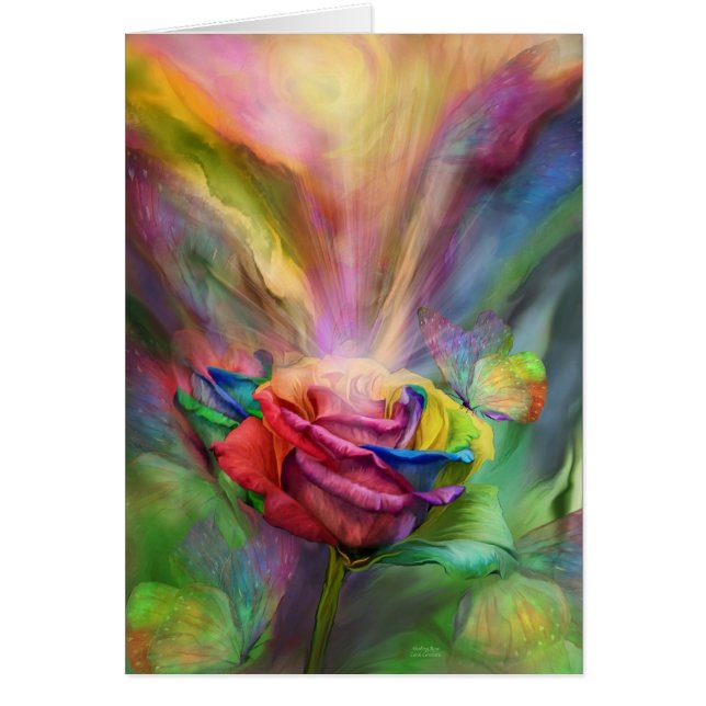 Läka det rosa konstkortet hälsningskort (Framsidan)