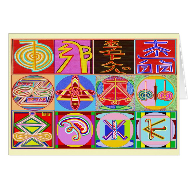 Läka för grattis på födelsedagen n Reiki Hälsningskort (Framsidan Horizontal)