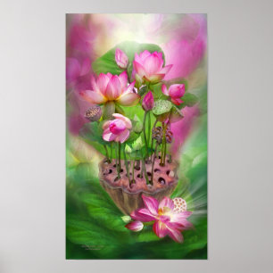 Läka lotusblomma - kröna den Chakra Poster