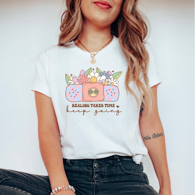 Läka Tar Tid Fortsätt Retro Mental Hälsa T Shirt (Skapare uppladdad)