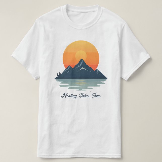 "Läka Tar Tid" T-Shirt Med Script Font | Minimali (Design framsida)