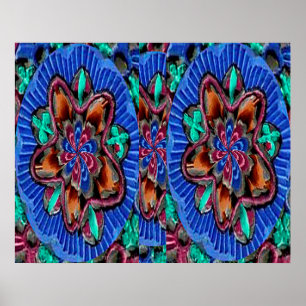 Läka terapi - blommablått poster