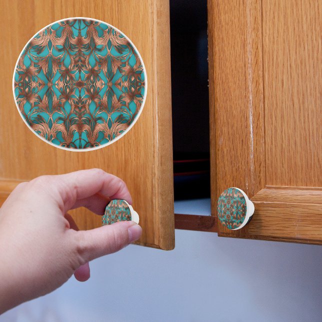 Lakad koppar på turkos knopp (Skapare uppladdad)