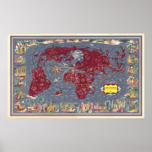 Lakan 1-8: Luft Frankrike Poster (Framsidan)