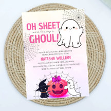 Lakan Det är en inbjudan till Ghoul Baby Shower.