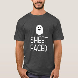 Lakan Faced Funny Halloween Party med Cute Ghost T Shirt