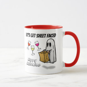 Lakan Faced Ghost Lycklig Hallowine Mugg