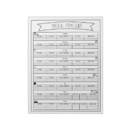 Lakan för handbok för magiska artiklar anteckningsblock