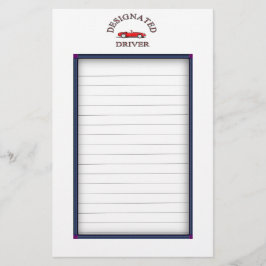 Lakan för registrering av utsedd drivrutin brevpapper