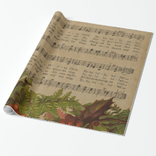 Lakan för vintagejulsångmusik presentpapper