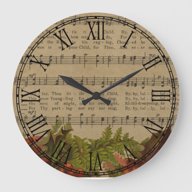 Lakan för vintagejulsångmusik stor klocka (Framsida)