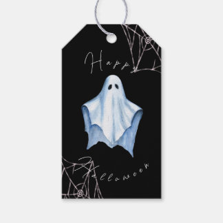 Lakan Ghost & Cobwebs Halloween Gothic Black Presentetikett