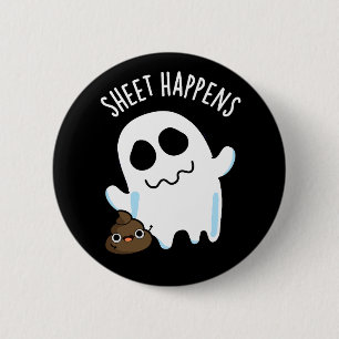 Lakan Happens Funny Ghost Pun Mörk BG Knapp