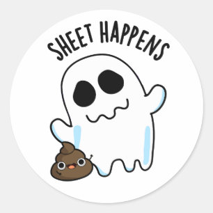 Lakan Happens Funny Ghost Pun Runt Klistermärke