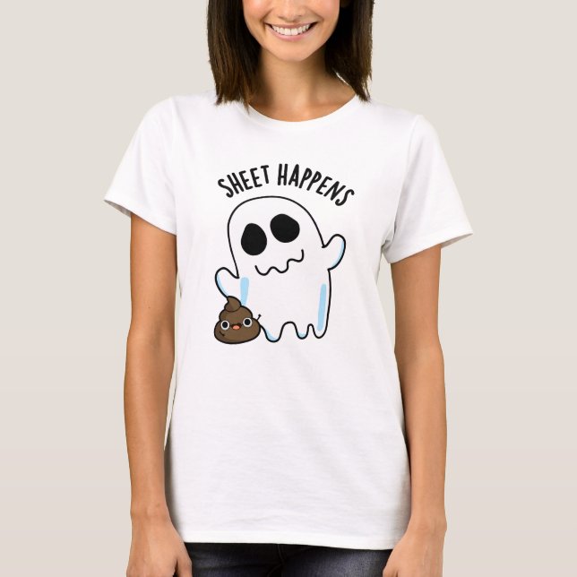 Lakan Happens Funny Ghost Pun T Shirt (Framsida)