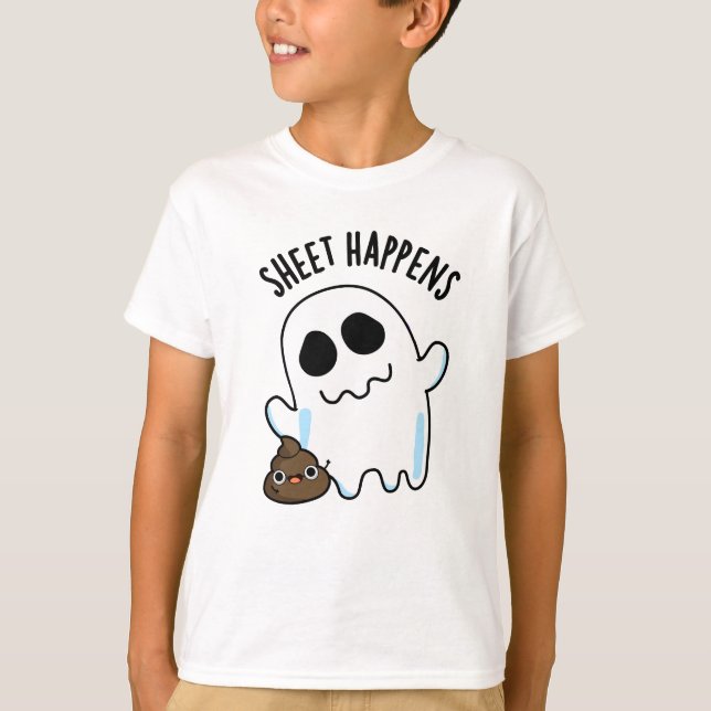 Lakan Happens Funny Ghost Pun T Shirt (Framsida)