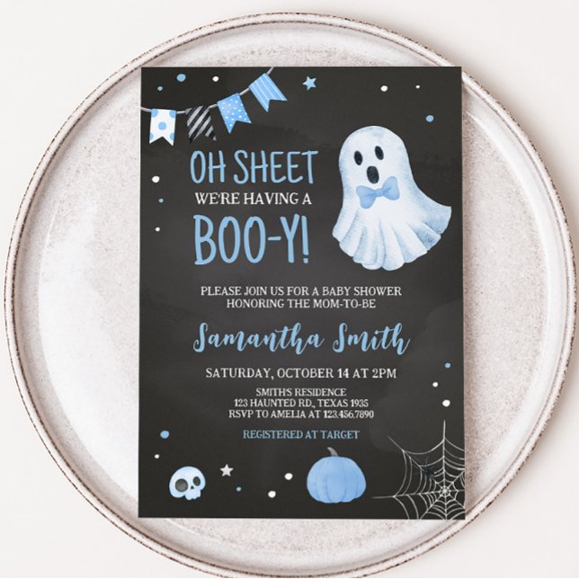 Lakan har vi en boo-y Baby Shower Inbjudningar (Boo-y Baby Shower Invitation)