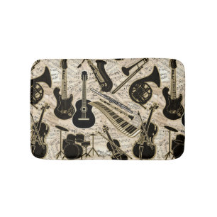 Lakan Music and Instruments Black/Guld ID481 Badrumsmatta