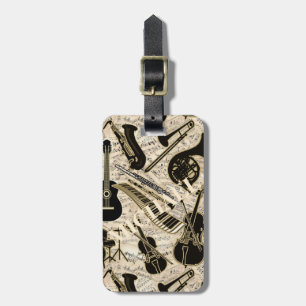 Lakan Music and Instruments Black/Guld ID481 Bagagebricka