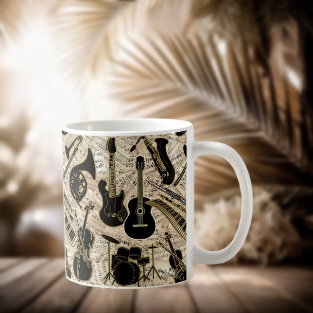 Lakan Music and Instruments Black/Guld ID481 Kaffemugg (Skapare uppladdad)