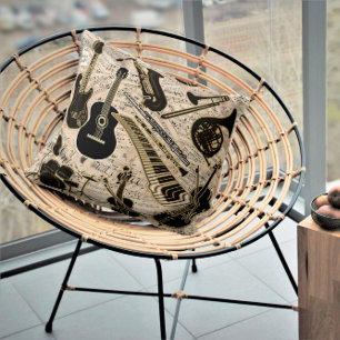 Lakan Music and Instruments Black/Guld ID481 Kudde