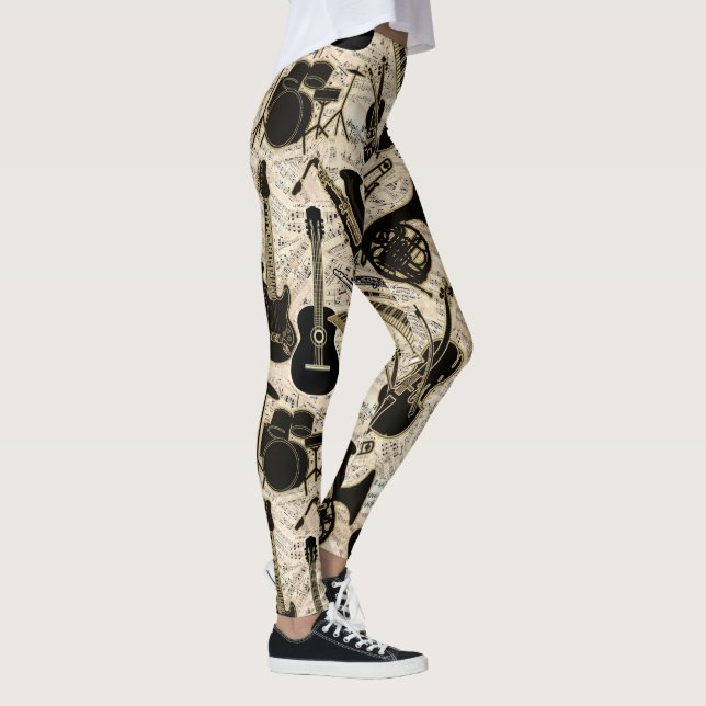 Lakan Music and Instruments Black/Guld ID481 Leggings (Höger)